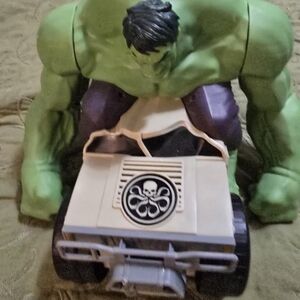 Green Hulk Action Figure with Jeep